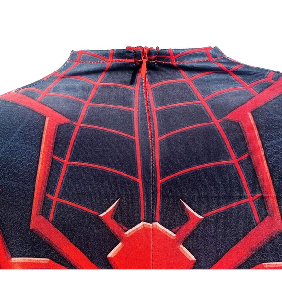 Kids Spiderman Costume One Piece Zip Up Bodysuit Miles Morales Hero Cosplay New - Picture 12 of 14